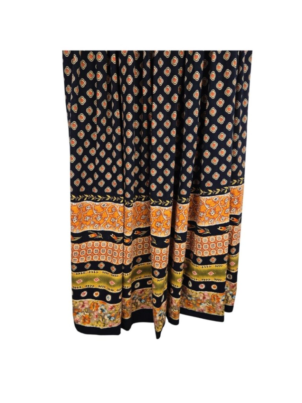 Stonebridge Maxi Skirt Womens S Black Floral Medallion Boho Broomstick Cotton - Picture 3 of 8